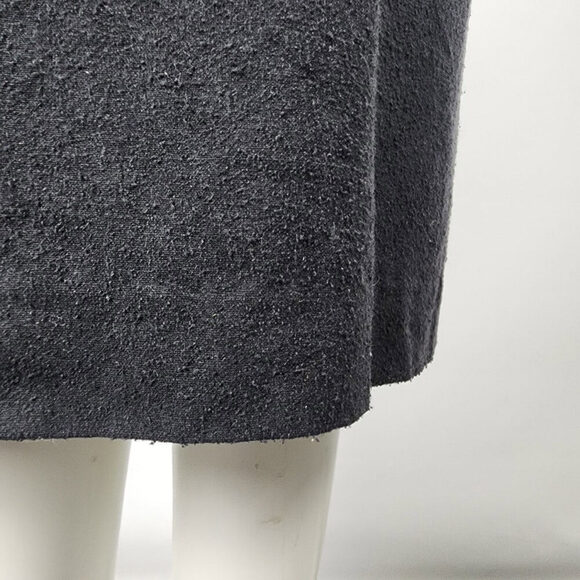 Vintage Black Raw Silk Midi Sheath Dress Size M/L - Picture 4 of 7